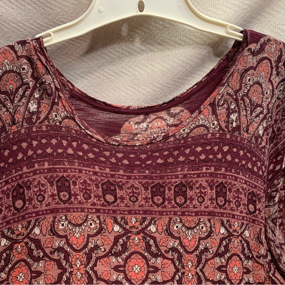 Lucky Brand Exotic Red Pattern, Short Sleeve, Shirt - Picture 1 of 9